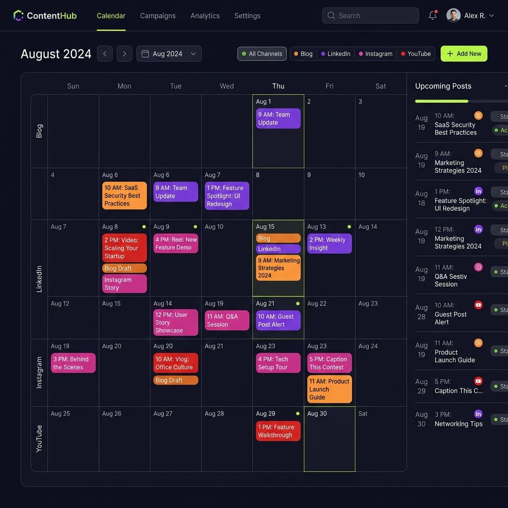 Publishing calendar view